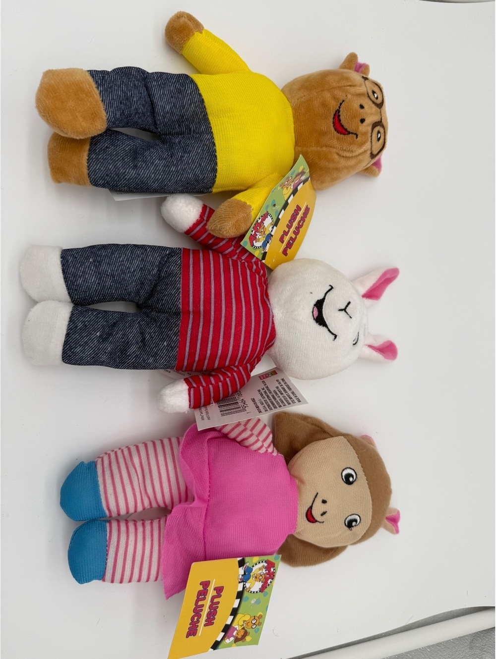 PBS Kids Arthur Plush Lot of 3 Arthur Buster Francine Stuffed Toy Dolls NWT